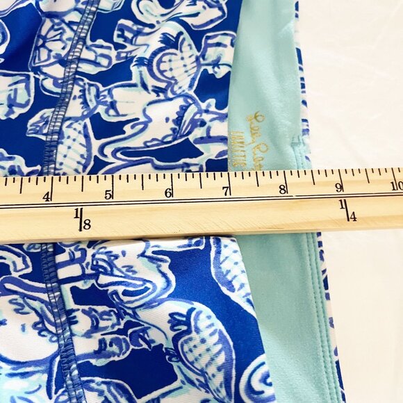 Lilly Pulitzer Luxletic Weekender Leggings Get Trunky Blue White Elephant SMALL - Picture 6 of 7